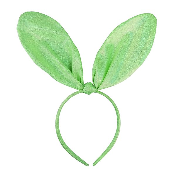 Doneace Easter Bunny Ears Headbands for Women, Glitter Rabbit Ears Knotted Hair Band Cute Bunny Headband Easter Party Decoration Easter Birthday Party Favors Costume Cosplay Gift 1Pcs(Green)