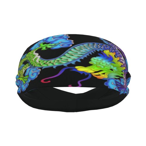 Cool Dragon Sweatbands Sports Headband,Breathable Sport Yoga Workout Turban Headband for Women Men Hair Accessories