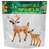 Gemini&Genius Whitetail Deer Animal Toys for Kids, Deer Figurines with Cub, 2Pcs Reindeer Family Woodland Animal Toys, Great for Kids Party Favors, Treasure Box Prizes, Family Fun or Cake Toppers