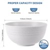 HOTEC Unbreakable Wheat Straw Cereal Bowls - Microwave & Dishwasher Safe Soup and Salad Bowls BPA Free, Set of 8, 26oz, White