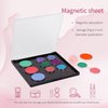 AJLTPA Magnetic Makeup Palette with Frosted Clear Top, 3Pack Empty Eyeshadow Dispensing Storage Box with 60Pcs Adhesive Metal Stickers for DIY Cosmetics Powder-5.72”X5.98”Palette