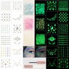 Noctilucent Face Gems, 12Pcs Luminous Face Jewels Rhinestones Stickers and 15g Chunky Glitter Glow in The Dark for Face Eye Glow Make up Festival Dress-up Face Jewelry Rave Accessories Party Supplies