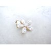 Generic Gold metal white pearl flower alligator hair clip fine thin hair