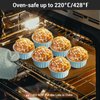 EUSOAR Cake Baking Cups, 100pcs 5oz 125ml Muffin Liners Cups with Lids, Disposable Foil Ramekins, Aluminum Cupcake liners, Aluminum Foil Cupcake Baking Cups, Aluminum Foil Pudding Cups Holders Pans