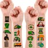 8 Sheets (96PCS) Garbage Truck Temporary Tattoos Themed Birthday Party Supplies Favors Decorations Stickers for Kids Gifts Classroom School Prizes Rewards