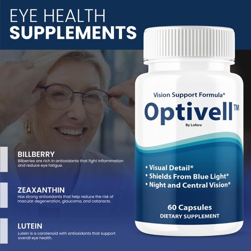 (5 Pack) Optivell Eye Capsules, Optivel Pills Vitamins Eye Care Wellness Supplement Healthy Eyesight Retina Sharper Vision, Support Formula Clear Eyes Ocular Comfort Health Visual Balance (300 ct)