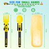 Construction Toddler Utensils - Reusable Plastic Toddler Fork and Spoon & Storage Case - Suitable for Kids Utensils Toys - Used for Toddler Gifts - Birthday Gifts for 1 2 3 4 5 6 7 year old