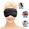2 Pieces Silk Heated Eye Mask for Dry Eyes USB Steam Warm Compress for Puffy Eyes Adjustable Temp Sleep Eye Mask for Dry Eye, Chalazion, Blepharitis, Stye (Black, Grey)