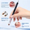 French Nail Brush, 2 Way French Gel Acrylic Nail Art Kolinsky Brush With Dotting Tool for Professional Manicure Cuticle Clean Up Nail Art Design, Wave Pattern Handle (NB125-#10, Black)