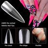 LuckForever 240pc XL Stiletto Gel X Nail Tips Clear Fake Nails Extra Long Stiletto Nail Tips Full Cover Artificial Fingernails XL Soft Gel False Nail Tip for Acrylic Nail Extension Press Nail Making