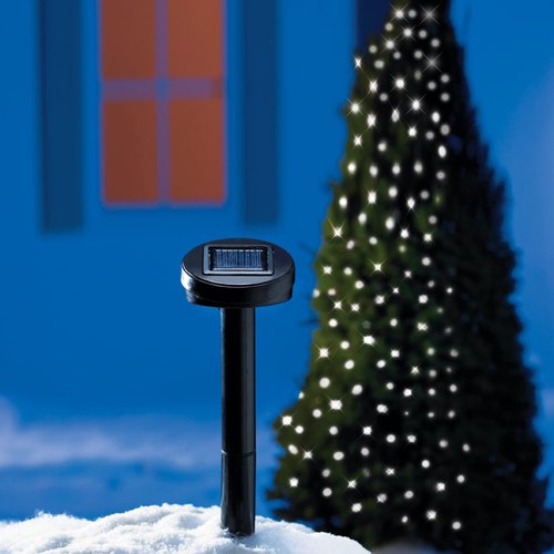 Collections Etc 23 feet 60-Light Solar Powered String Lights, for Outdoor, Home, Lawn, Garden, Patio, Party or Holiday Decorations, White