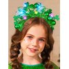 Yean St Patrick Day Shamrock Headband Light Up Ball Green Bow Headdress Holiday Party Hair Band Costume Accessories for Women and Girl