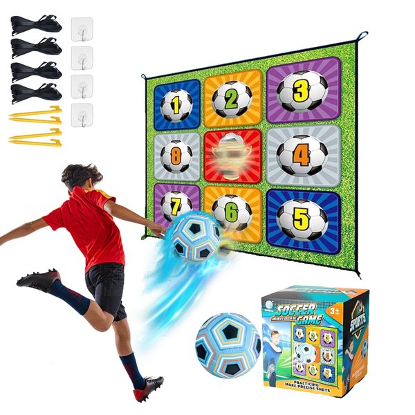 TGHIJKK Soccer Ball Game Set for Kids: Indoor Outdoor Backyard Toss Soccer Goal Game with Balls, Birthday Toys for 3 4 5 6 7 8-12 Year Old Boys and Girls,Ideal for Parent-Child Bonding