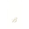 Caspari White Pearl Paper Linen Guest Towels, Monogram Initial B, Pack of 24