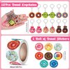 KELENO 61 Donut Party Favors Two Sweet Birthday Party Supplies Mini Notebook Ink Pen Stamp Silicone Bracelet Keychain Sticker Toy Gift Goodie Bag Stuffer Kid Girl Candyland Party Favors