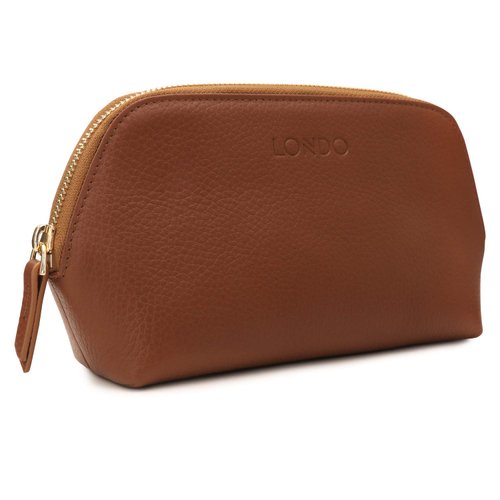 Londo Genuine Leather Makeup Bag Cosmetic Pouch Travel Organizer Toiletry Clutch