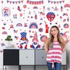 9Sheets119Pieces 4th of July Wall Stickers America Independence Day Flag Wall Decal Red White Blue Patriotic Wall Decals Window Stickers for Home Living Room Bedroom Party Supplies Office School Decor