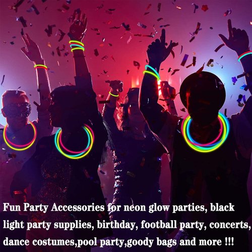 240 Glow Sticks Bulk New Years Eve Party Supplies Glow In The Dark Party Favors Glow Stick Necklaces Bracelets with Connectors 8" Glowsticks Light Up Toys Party Pack for New Years Birthday Decorations