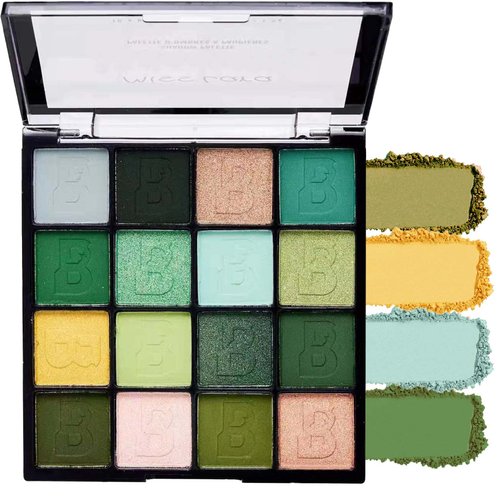WENJLYJ 16 Colors Green Shimmer Matte Eyeshadow Palette,Highly Pigmented Green Glitter Eyeshadow Makeup Palette Pofessional Long Lasting Waterproof Colorful Eye Shadow Plattet Eyeshadow Makeup