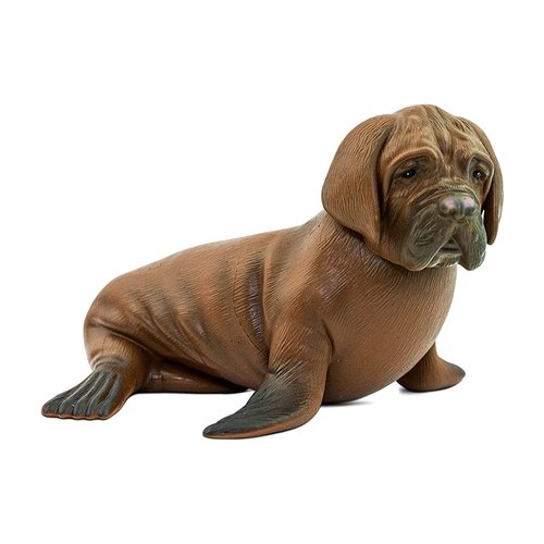 Randimals Sea Lion Figurine Toy Mastiff Dog Face 5”, Premium Hard Rubber Animal Action Figure Toy, Hybrid Friend Encourages Adventure & Imagination