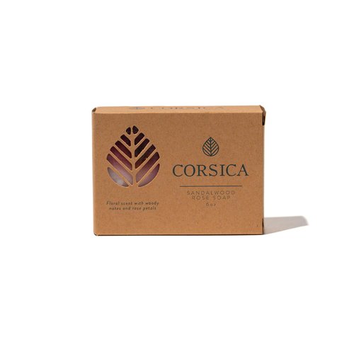 Corsica Men and Women Bath Soap Bar Suitable for Dry Sensitive Skin, Sandalwood Rose