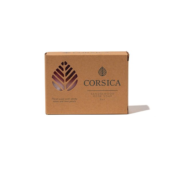 Corsica Men and Women Bath Soap Bar Suitable for Dry Sensitive Skin, Sandalwood Rose