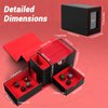 MTG Deck Box, Dice Tray & Tower 2 in 1 MTG Commander Deck Box Fits 120+ Single Sleeved Cards, Leather Magnetic Closure Card Deck Box with Magnetic Card Holders&Base for TCG, CCG, Black/Red