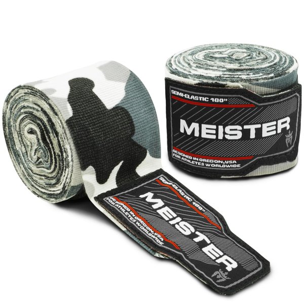 Meister Adult 180" Semi-Elastic Hand Wraps for MMA & Boxing (Pair) - Urban Camo