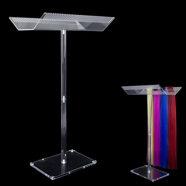 Acrylic Hair Extension Stand.Misforu Wigs Display Rack Stand Wig Extension Holder for Hair Extensions Multi Function Wig Display Holder for Hairdresser Hair Salon Hair Extension Styling Tool (45CM)