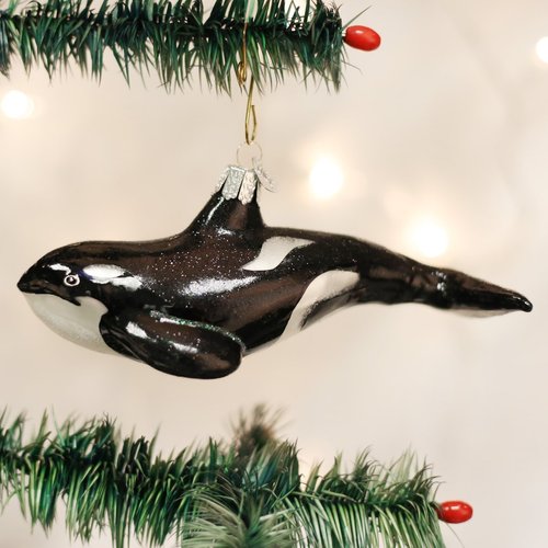Old World Christmas Ornaments Orca Whale Glass Blown Ornaments for Christmas Tree