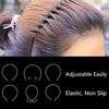 LERNOU Metal Men Headbands Women Hair Bands, Unisex Black Wavy,Spring And Summer Outdoor Sports Headbands, Fashion Simple Elastic Hair Accessories (6pcs)