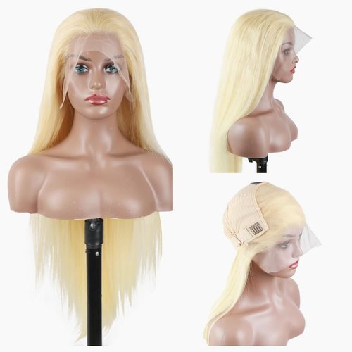 werkueen 613 Lace Front Wig Human Hair 13x6 Straight Blonde Wig Human Hair 613 HD Lace Frontal Wig 180% Density Blonde Lace Front Wigs Human Hair Pre Plucked With Baby Hair (26Inch)