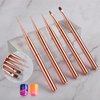 WLLHYF 5Pcs Double-Ended Acrylic Nail Art Brushes Set, Nail Art Liner Brushes 3D Nail Art Decorations Nail Art Tools Super Fine Striper Brush Set for Long Lines Thin Details Fine Drawing