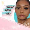 SY SHUYING 25mm Mink Lashes 3D Real Mink Eyelashes Fluffy Dramatic False Eyelashes 6D Wispy Long Thick Handmade Luxury Volume Strip Eye Lashes (3 Pairs, Doll Honey Queen)