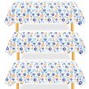 ASIMAO Puppy Paw Print Plastic Tablecloth,Blue Dog Birthday Party Supplies，Blue Dog Birthday Tablecloth，Puppy Dog Birthday Party Decorations.