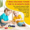 Leo & Friends Benny Stacking Toys - 6 Wooden Stacking Rings - 1 Crown on Top - Montessori-Approved Educational Kid's Stacking Tower for Christmas Birthdays or Holidays