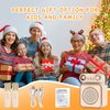 Qoosea Mini Karaoke Machine with 2 Wireless Microphones Portable Bluetooth Microphone with Speaker for Kids and Adults Speaker with Light Birthday Gifts for Girls Ages 4~12+ Years Old (Beige)