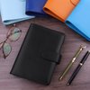 Antner A6 PU Leather Notebook Binder Refillable 6 Ring Budget Binder for A6 Filler Paper, Loose Leaf Personal Planner Binder Cover with Magnetic Buckle Closure, Black