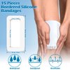 15 Pieces Bordered Gauze-Island Dressing Wound Bandage Sterile Adhesive Gauze Pads Patches Post Shower Breathable Borders Individually Packed Pouches Tapes (4 x 8 Inch)