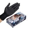 mummy Black Textured Nitrile Gloves 4 Mil,Disposable Latex-Free Gloves Powder-free For Tattoo,Piercing,Beauty Salon,Home Clean,Gardening Use,Hotel Services (M-100)