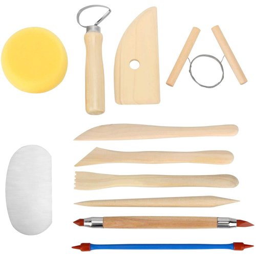 Blisstime Set of 30 Clay Sculpting Tools Wooden Handle Pottery Carving Tool Kit