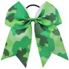 Camo Cheer Bow 7" Cheer Bows Camouflage Ponytail Hair Ties Ponytail Holder Ribbon Accessories.(FQ4) (A)