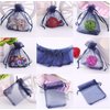 Stratalife 5X7 Sheer Organza Bags with Drawstring Mesh Small Gift Bags for Wedding Party Favor Fouch Jewelry Gift Storage Bags 100 Pcs (Navy Blue)