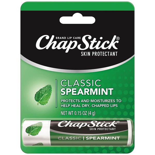 ChapStick Classic Spearmint Lip Balm – Cool & Refreshing, Moisturizing Lip Care for Dry, Cracked Lips, 0.15 Oz Ea
