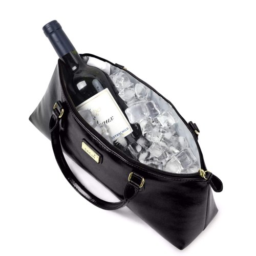 Sachi La Soir'ee Insulated Wine Purse Clutch Black