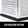 Gorilla Grip Professional 100% BPA Free 4-Sided Cheese Grater, Stainless Steel XL Box Graters with Ergonomic Handle, Parmesan Shredder, Ginger Carrot Slicer, Dishwasher Safe, Include Container, Black