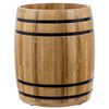 MyGift Wine Barrel Design Kitchen Utensil Crock, Light Brown Solid Bamboo Wood Cooking Tool Holder