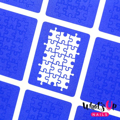 Whats Up Nails - Puzzles Vinyl Stencils for Nail Art Design (2 Sheets, 24 Stencils Total)