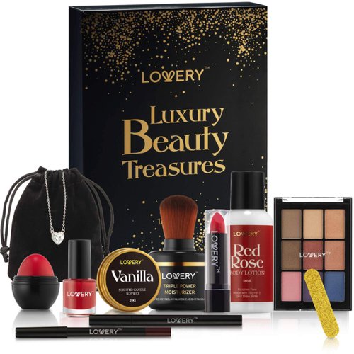 Christmas Gifts 12 Day advent Calendar Adult women Beauty Treasures Makeup Gift Set - Birthday Gift Box With Women's Skincare and Makeup Surprises - Gifts for Women with Unique Surprises