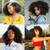 Kabadu 8pcs 120g/set Afro Kinky Curly Clip In Hair Extension For Black Women Human Hair 4B 4C Brazilian Virgin Human Hair Clip Ins for African American Natural Black Color 8 Inch